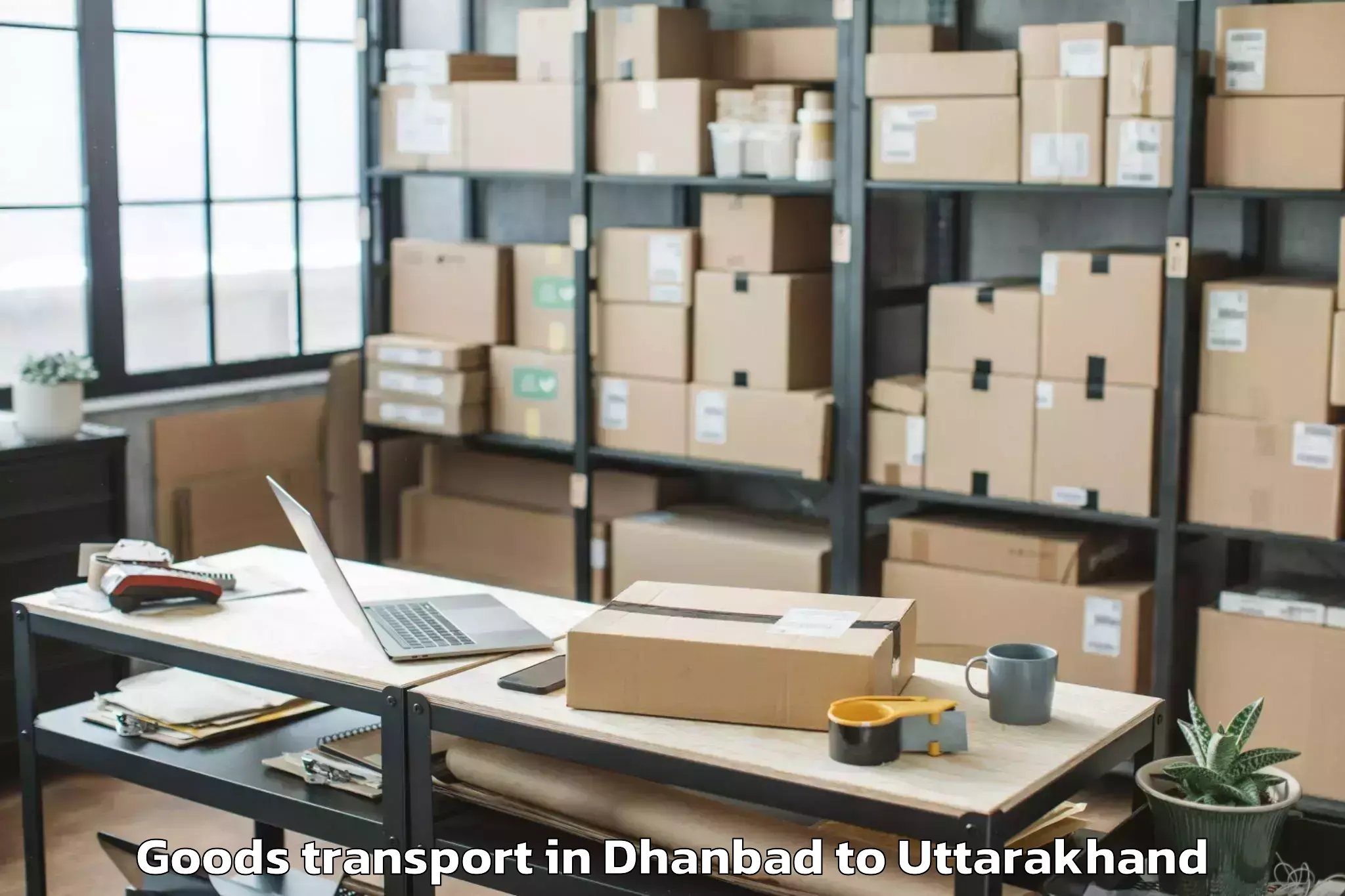 Comprehensive Dhanbad to Gairsain Goods Transport